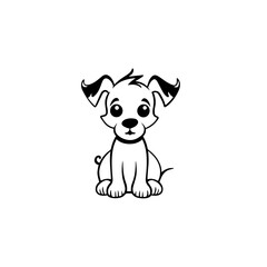 Fototapeta premium cute puppy doodle illustration