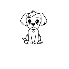 Fototapeta premium cute puppy doodle illustration
