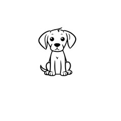 Fototapeta premium cute puppy doodle illustration