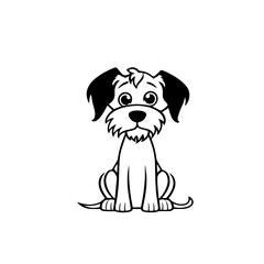 Fototapeta premium cute puppy doodle illustration