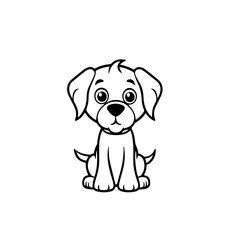 cute puppy doodle illustration