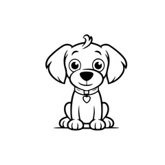 Fototapeta premium cute puppy doodle illustration