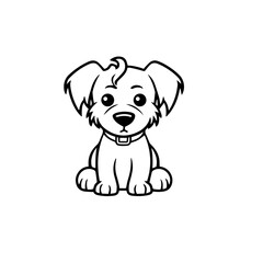 Obraz premium cute puppy doodle illustration