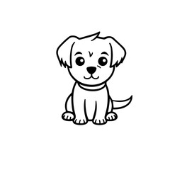Fototapeta premium cute puppy doodle illustration