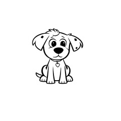 cute puppy doodle illustration