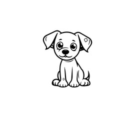 Fototapeta premium cute puppy doodle illustration