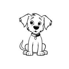 cute puppy doodle illustration