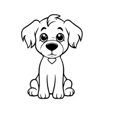 Fototapeta premium cute puppy doodle illustration