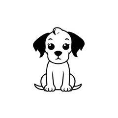 Fototapeta premium cute puppy doodle illustration