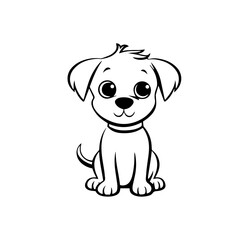Fototapeta na wymiar cute puppy doodle illustration