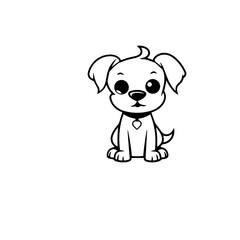 cute puppy doodle illustration