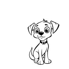 Fototapeta premium cute puppy doodle illustration