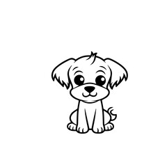 cute puppy doodle illustration