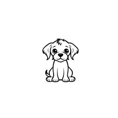 cute puppy doodle illustration