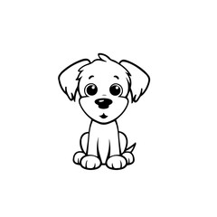 cute puppy doodle illustration
