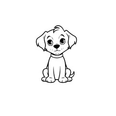 cute puppy doodle illustration