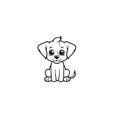cute puppy doodle illustration