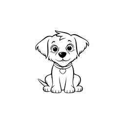 cute puppy doodle illustration