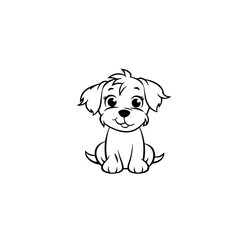 Fototapeta premium cute puppy doodle illustration