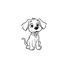 Fototapeta premium cute puppy doodle illustration