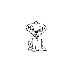 cute puppy doodle illustration