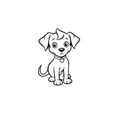 cute puppy doodle illustration