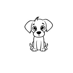 Fototapeta premium cute puppy doodle illustration
