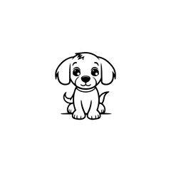 cute puppy doodle illustration