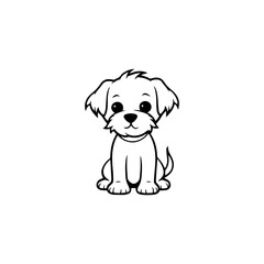 Fototapeta premium cute puppy doodle illustration
