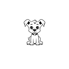 cute puppy doodle illustration