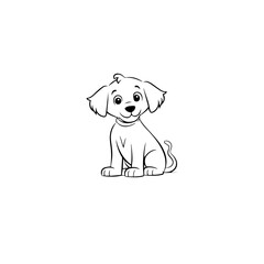cute puppy doodle illustration