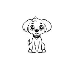 cute puppy doodle illustration