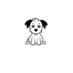 cute puppy doodle illustration