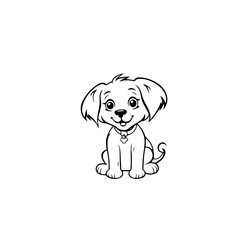 cute puppy doodle illustration