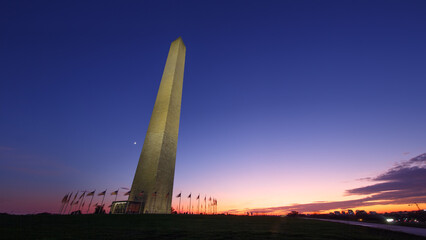 Washington Monument in Washington, DC Sunset Blue Hour