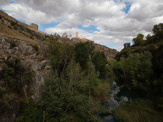 Vistas en la ruta de senderismo de la Hoz de Alarcón, Hoz de Alarcón, Alarcón, Cuenca, Castilla la Mancha, España