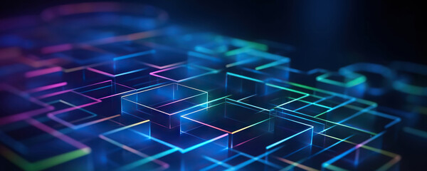 Obraz premium Abstract digital background. Data universe illustration. Ideal for depicting network abilities, technological processes, digital storages, science, education, etc.
