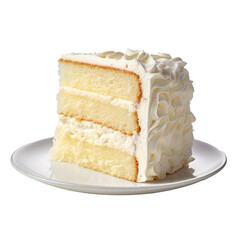 Peace of vanilla cake isolated