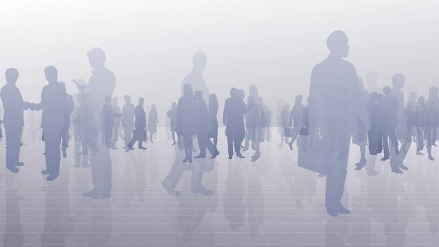 business person office silhouette town city concept CG background