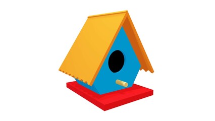 Birdhouse made of colored wood to place in homes