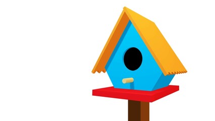 Birdhouse made of colored wood to place in homes