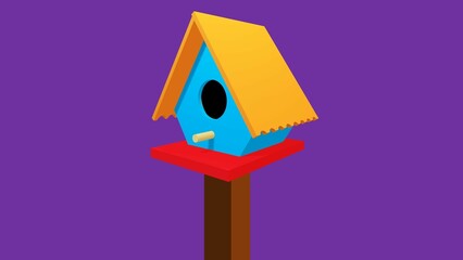 Birdhouse made of colored wood to place in homes