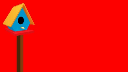 Birdhouse made of colored wood to place in homes