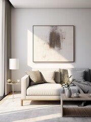 Canvas painting photography in luxury mockup living room