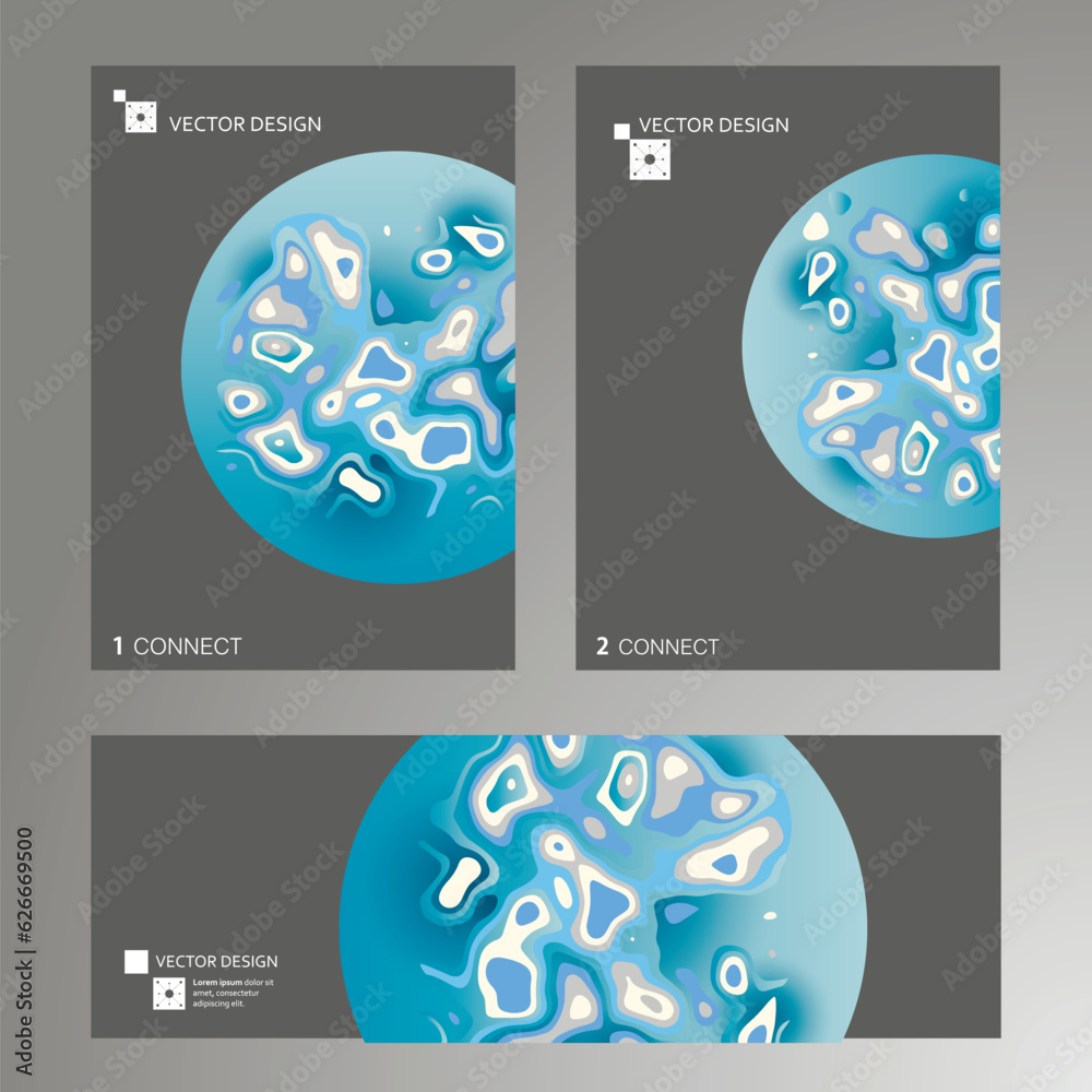 Poster fluid covers design. abstract shapes composition. trendy minimal vector background
