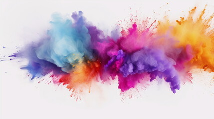 Colour explosion with white background
