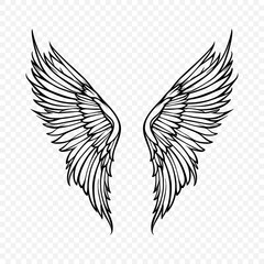 Vector Wings Icon. Vintage Angel Wings Icon, Design Template, Clipart. Cupid, Angel or Bird Wings. Vector illustration
