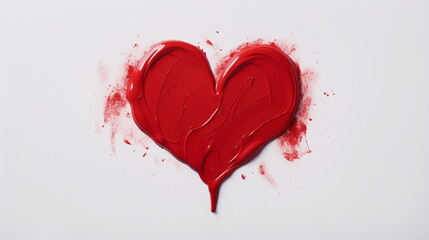red paint heart as symbol of love