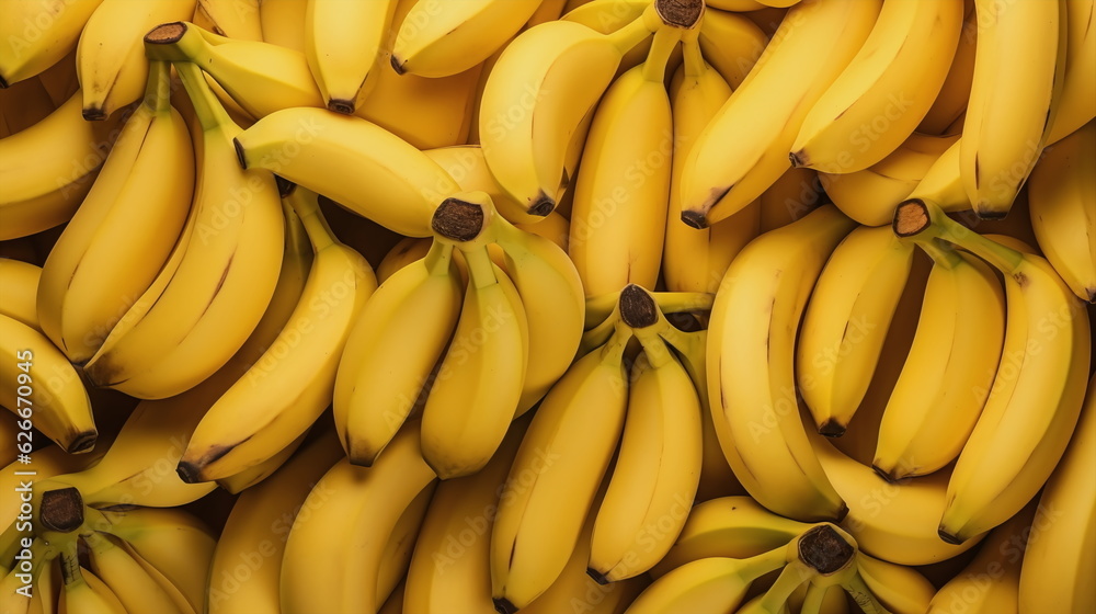 Wall mural bunch of yellow healthy raw bananas