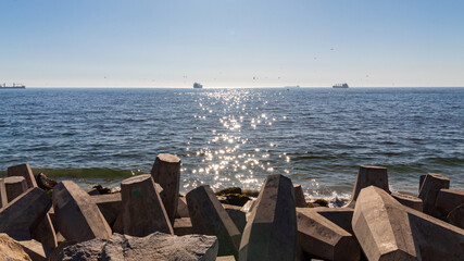 pier in the sea  Acapulco Beach Vina del Mar, Valparaiso, Chile